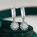 Woman's Moissanite Sunflower Earrings